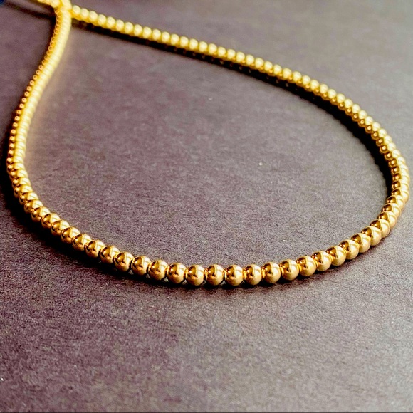 14k Gold Filled Beaded Necklace Choker - Picture 1 of 4